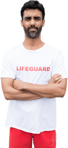Confident Male Lifeguard with Transparent Background