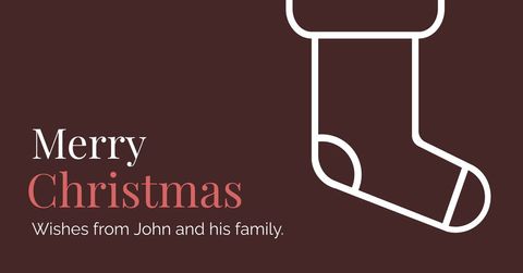 Minimalist Christmas Stocking with Warm Holiday Message - Download Free Stock Templates Pikwizard.com