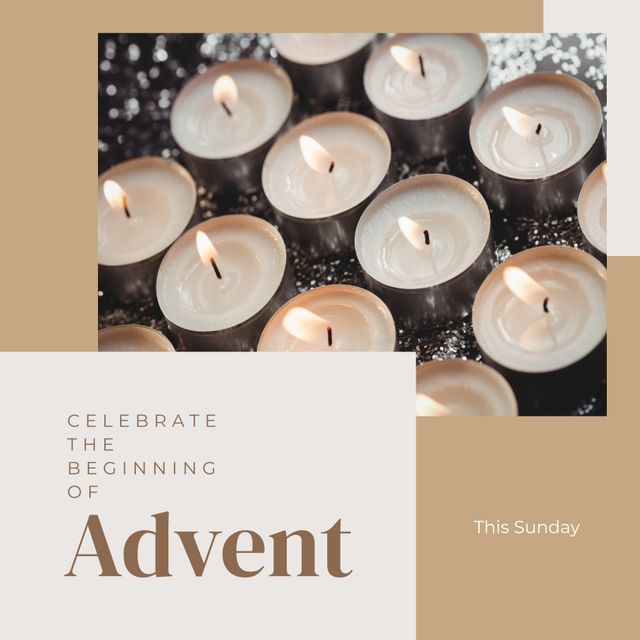 Celebrating the Beginning of Advent with Candlelight - Download Free Stock Templates Pikwizard.com