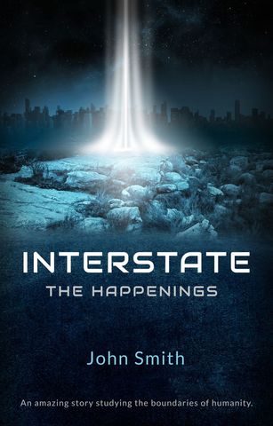 mysterious light beam over moonlit terrain, sci-fi book cover design - Download Free Stock Templates Pikwizard.com