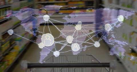 Futuristic Grocery Shopping with Global Connectivity