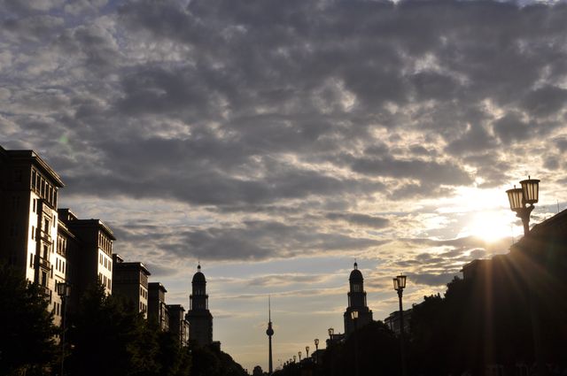 Berlin cityscape at sunset with TV tower and historical buildings - Download Free Stock Images Pikwizard.com