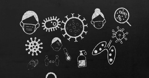 Coronavirus Pandemic Chalkboard Concept Illustration