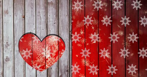 Winter Snowflakes on Rustic Wooden Panels - Download Free Stock Images Pikwizard.com