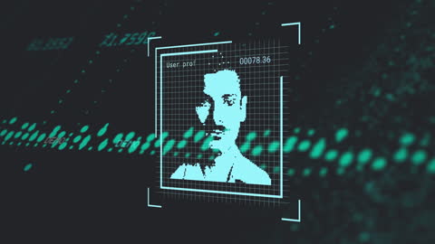 Biometric Identification Concept with Digital Interface Graphics