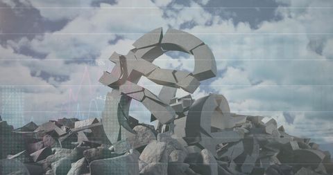 Crumbling Euro Symbol Showing Financial Instability