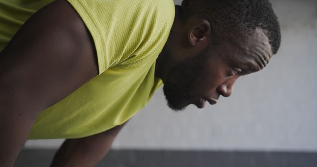 Athletic Man in Intense Workout Focused on Push-Up Exercise - Download Free Stock Images Pikwizard.com