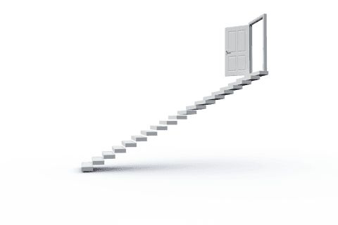 floating white stairs leading to open door on transparent background - Download Free Stock Videos Pikwizard.com