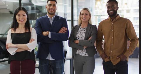 Diverse Business Team Smiling and Collaborating Confidently - Download Free Stock Images Pikwizard.com