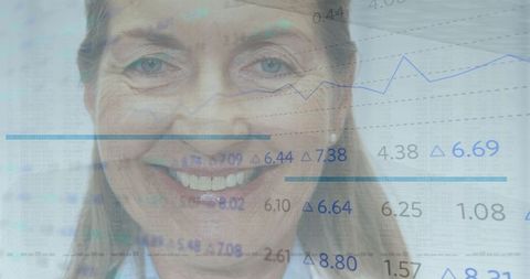 Smiling Doctor with Transparent Data Visualization Background