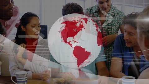 Diverse Team Collaborates with Global Business Perspective