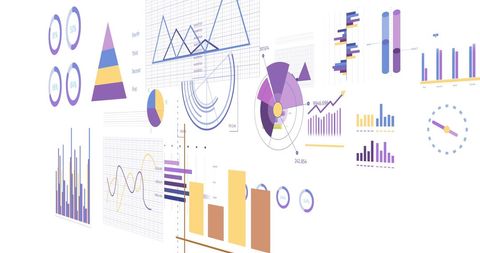 Colorful Data Charts and Graphics on White Background - Download Free Stock Images Pikwizard.com