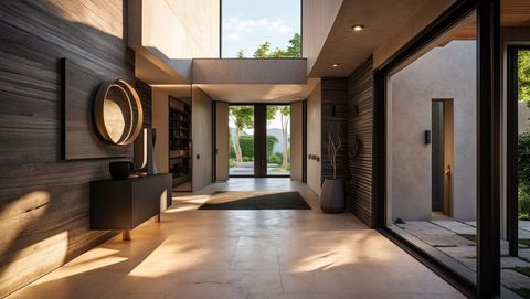 Luxurious Foyer with Marble Floor and Contemporary Elegance