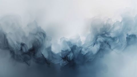 Ethereal Blue-Gray Ink Wash Abstract Background Evoking Misty Translucent Cloud Motion