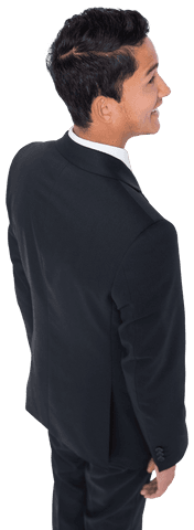 Transparent View of Biracial Businessman in Formal Suit