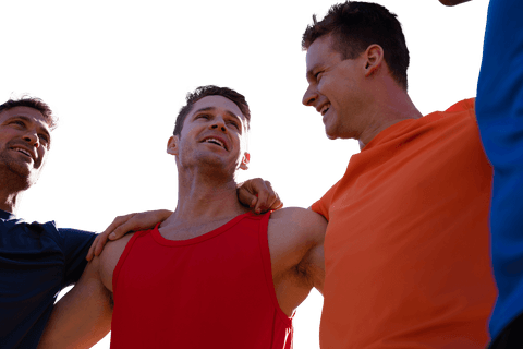 sportsmen huddling with camaraderie on transparent background - Download Free Stock Videos Pikwizard.com