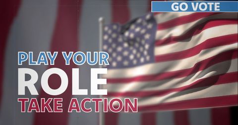 American Flag with Civic Engagement Message on Election Day - Download Free Stock Images Pikwizard.com