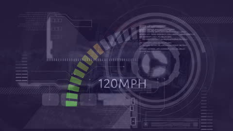 Futuristic Digital Speedometer Data Interface Design