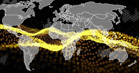 Global Digital Connectivity with Data Flow Visualization - Download Free Stock Images Pikwizard.com