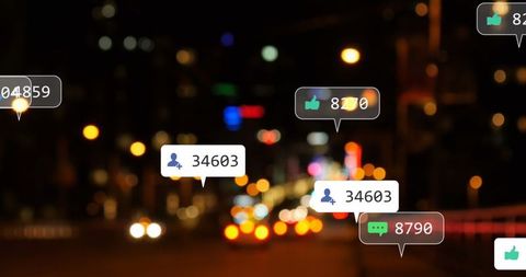 Social Media Influence and Connectivity at Night - Download Free Stock Images Pikwizard.com