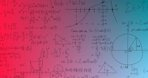 Complex Mathematical Formulae on Colorful Background - Download Free Stock Images Pikwizard.com