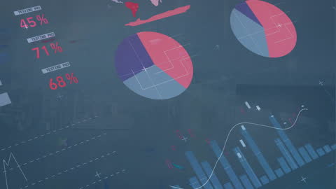 Dynamic Business Analytics Interface on Abstract Background