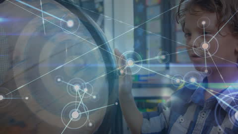 Child Engaging with Interactive Connections and Globe