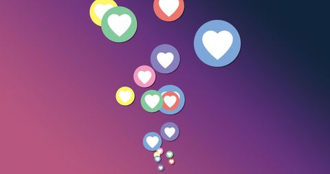 Digital love reactions on gradient background