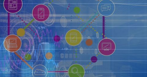 digital innovation in financial data connection network - Download Free Stock Images Pikwizard.com