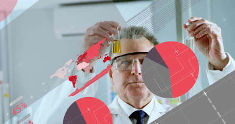 Scientist Analyzing Samples in Data-Driven Laboratory Environment