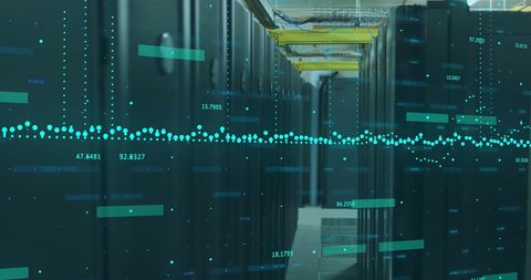 Digital Data Transfer Over Server Racks in Data Center - Download Free Stock Images Pikwizard.com