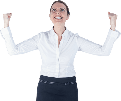 Transparent Businesswoman Celebrating Success Enthusiastically - Download Free Stock Videos Pikwizard.com