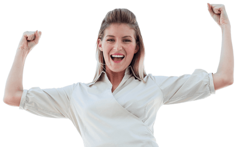 confident businesswoman celebrating success with transparent background - Download Free Stock Videos Pikwizard.com