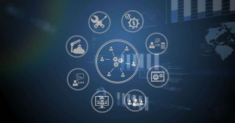 Network Connectivity and Data Analytics Technology Concept