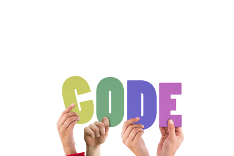 hands holding colorful letters spelling code on transparent background - Download Free Stock Videos Pikwizard.com