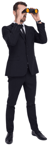 elegant businessman transparent background using binoculars - Download Free Stock Videos Pikwizard.com
