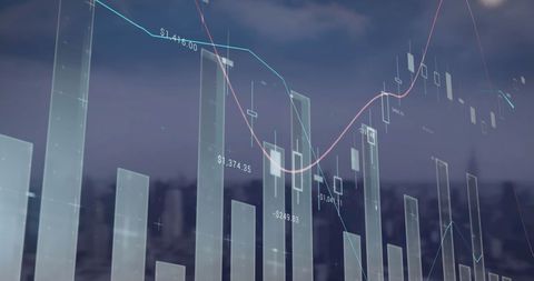 Digital Financial Chart Overlaid City Skyline - Download Free Stock Images Pikwizard.com