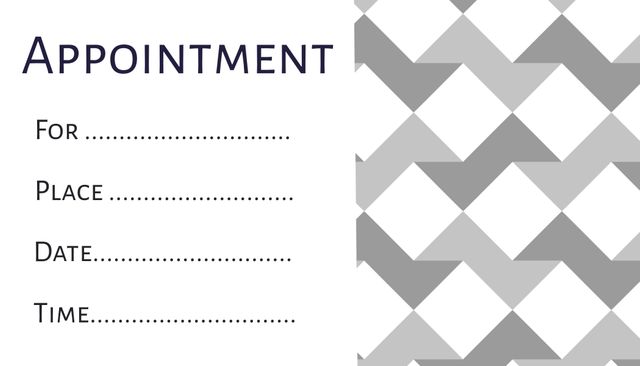 Clean Geometric Appointment Card Template for Organized Scheduling - Download Free Stock Templates Pikwizard.com