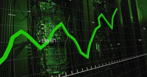 Rising Data Graph Over Digital Servers in Futuristic Environment - Download Free Stock Images Pikwizard.com