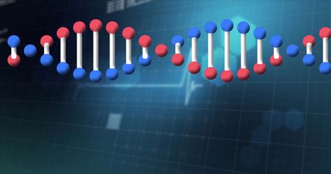 3D DNA Helix with Digital Interface Background - Download Free Stock Images Pikwizard.com