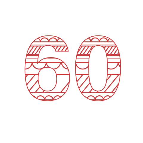 Number 60 with Decorative Red Pattern on Transparent Background - Download Free Stock Videos Pikwizard.com