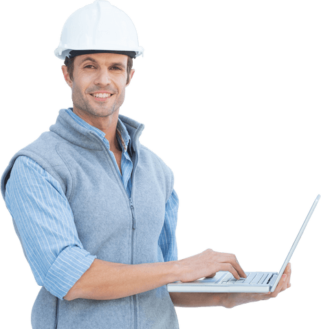 transparent architechtural professional smiling while using laptop - Download Free Stock Videos Pikwizard.com