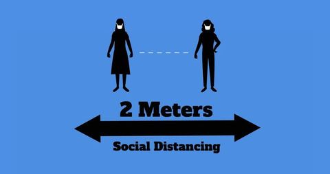 Social Distancing Concept with Masks and Measurement - Download Free Stock Images Pikwizard.com
