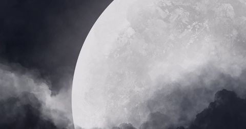 Silhouette of Santa With Sleigh and Reindeers Against Full Moon - Download Free Stock Images Pikwizard.com