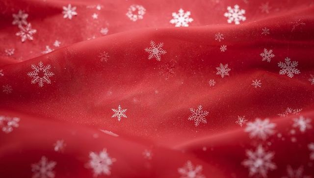 Festive Red Fabric with Snowflake Pattern for Seasonal Decor