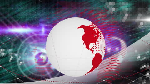 Digital Globe with Technological Data Transfer Theme