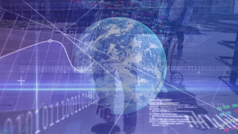 Global Digital Finance Concept with Planet Earth and Data