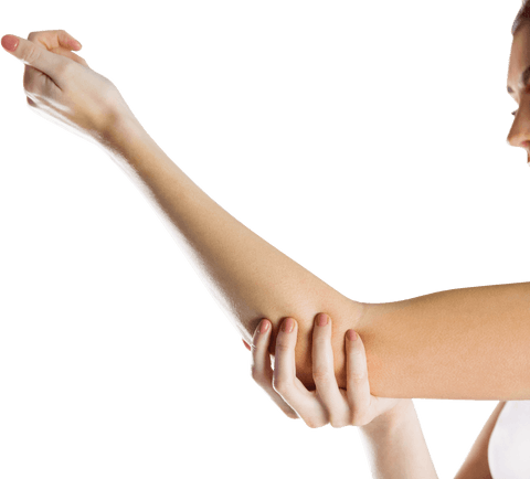 transparent image of woman with elbow injury conveys pain - Download Free Stock Videos Pikwizard.com