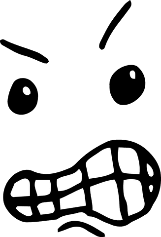 Angry face expression on transparent background vector graphic