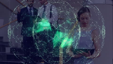 Global Network and Business Professionals with Digital Connections